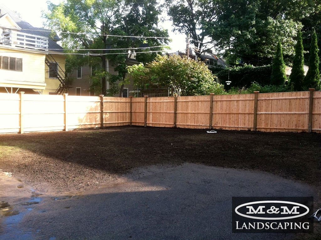 Cedar privacy fence