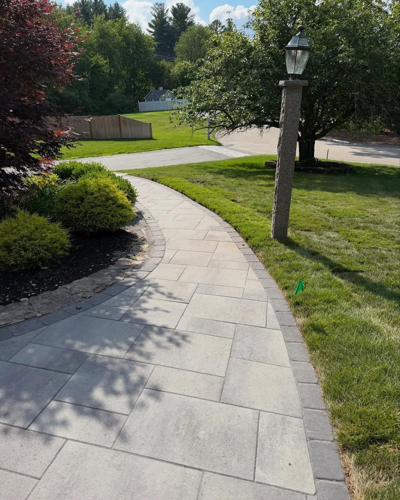 Curved walk through a lawn